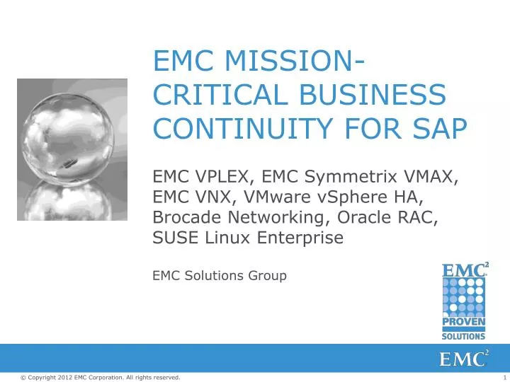emc mission critical business continuity for sap