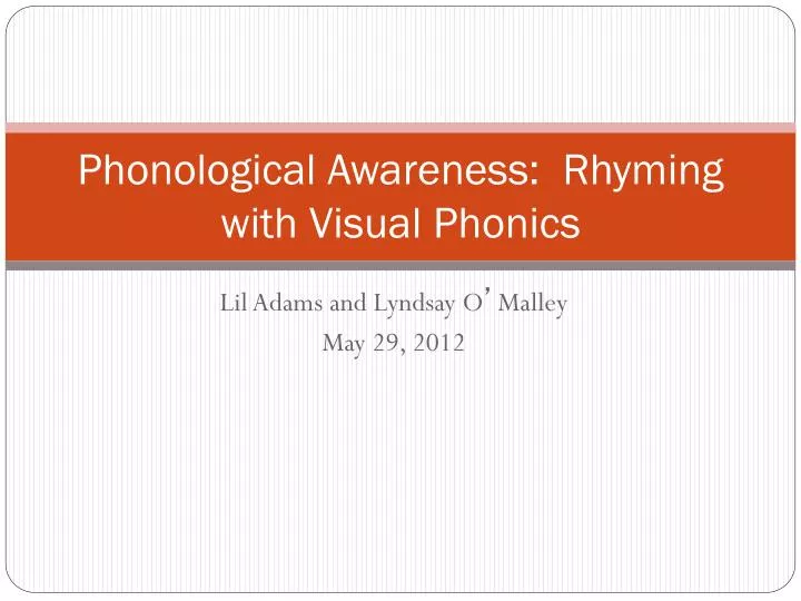 phonological awareness rhyming with visual phonics