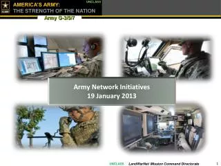 Army Network Initiatives 19 January 2013