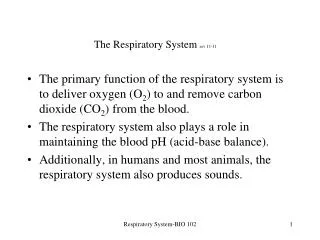 The Respiratory System rev 11-11