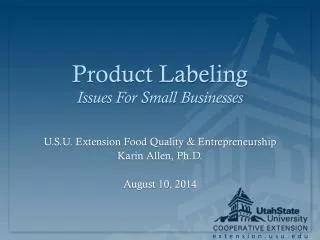 Product Labeling Issues For Small Businesses
