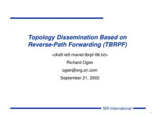 Topology Dissemination Based on Reverse-Path Forwarding (TBRPF)