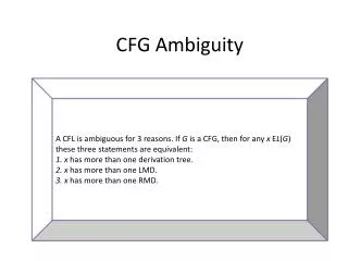 CFG Ambiguity