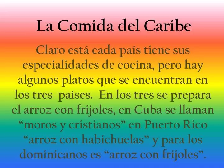 la comida del caribe