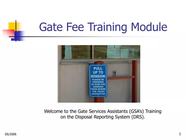 gate fee training module