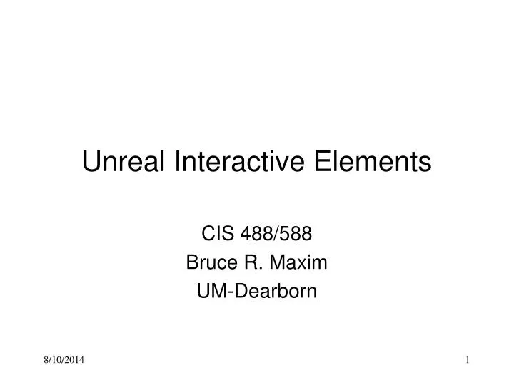 unreal interactive elements