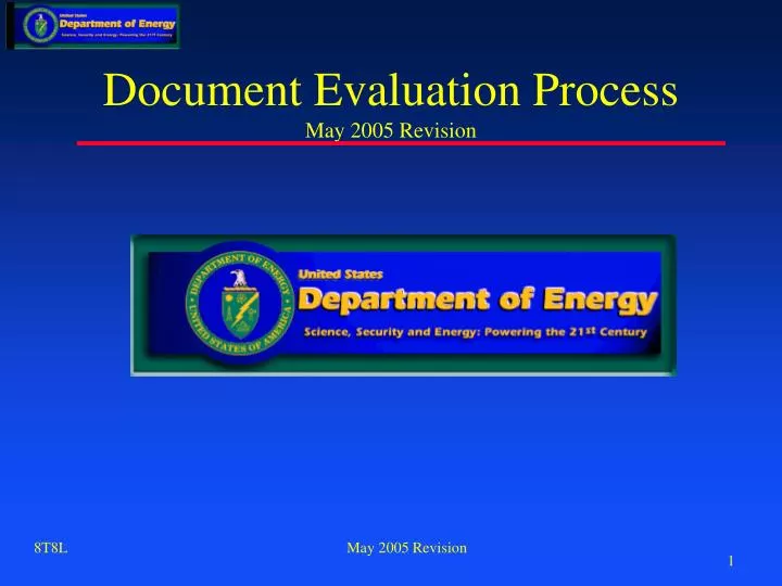 document evaluation process may 2005 revision