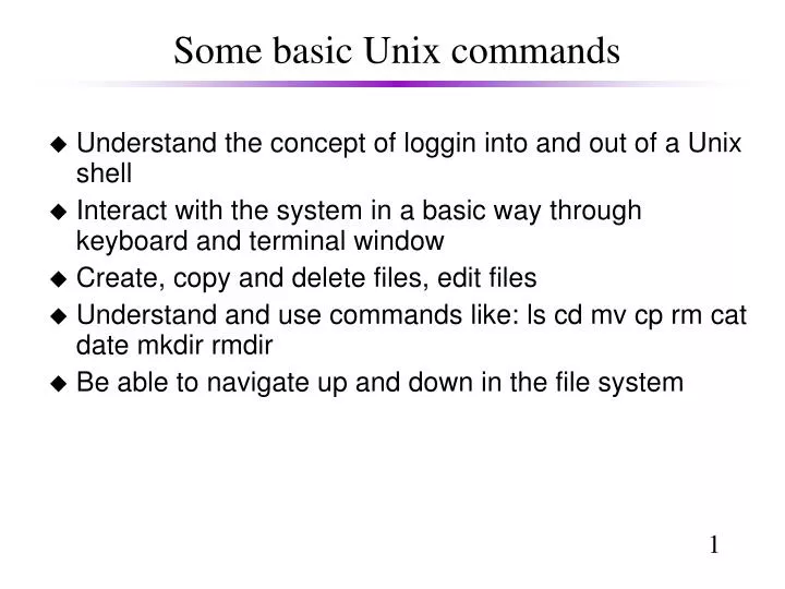 some basic unix commands