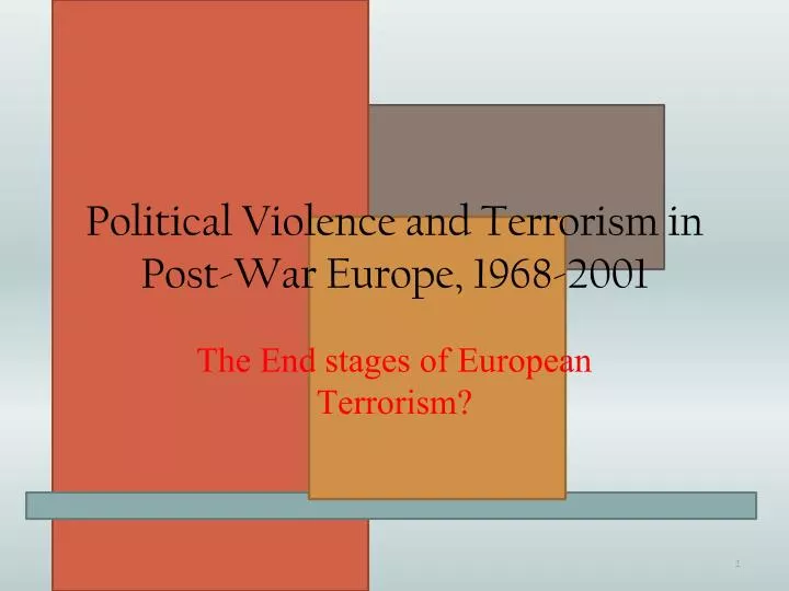 political violence and terrorism in post war europe 1968 2001