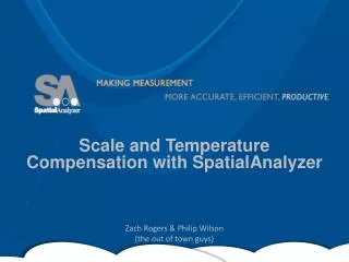 Scale and Temperature Compensation with SpatialAnalyzer