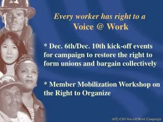 Every worker has right to a Voice @ Work