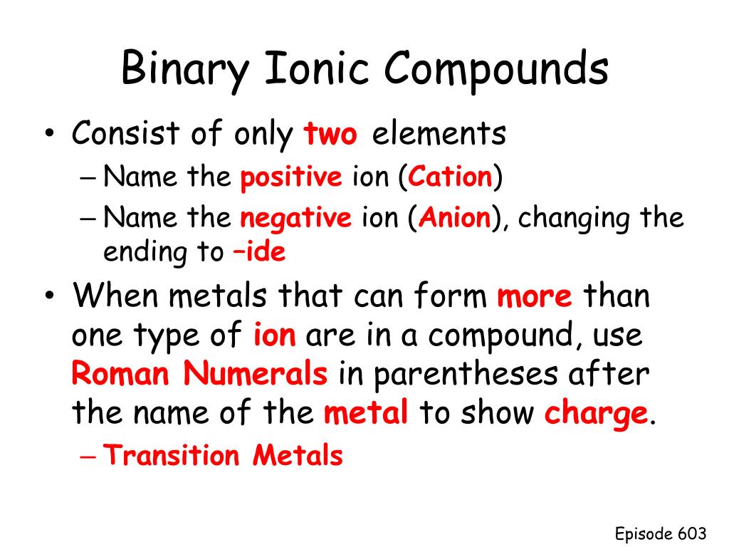 PPT - Binary Ionic Compounds PowerPoint Presentation, free download ...