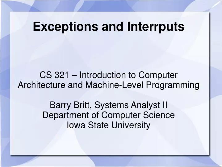 exceptions and interrputs