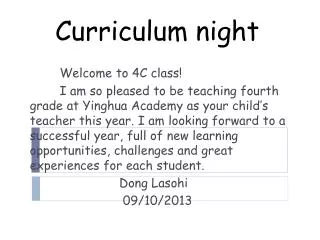 Curriculum night