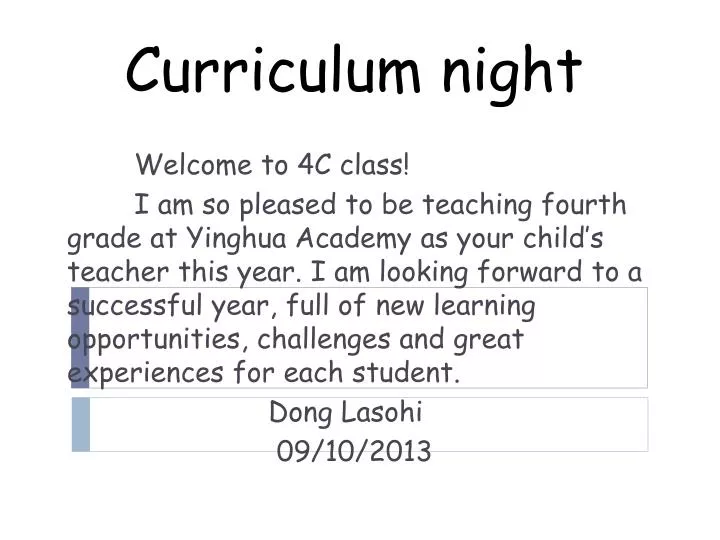 curriculum night