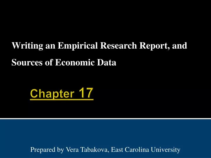 writing an empirical research report and sources of economic data