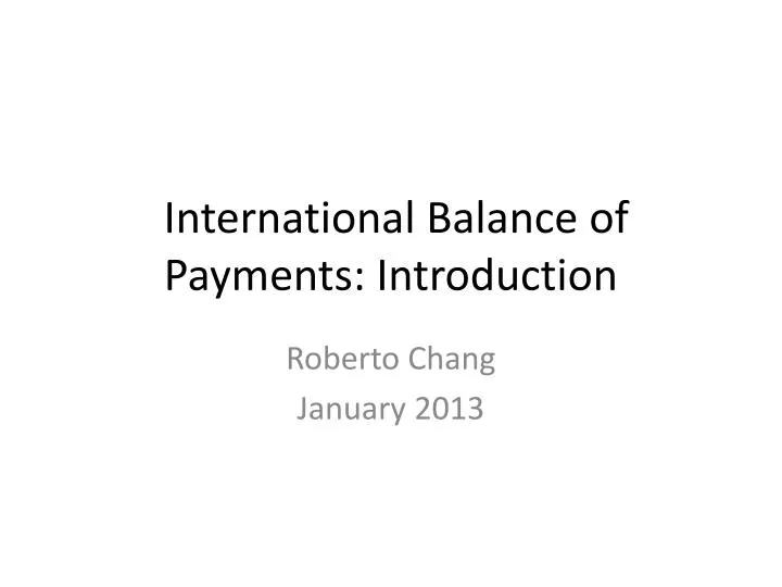 international balance of payments introduction
