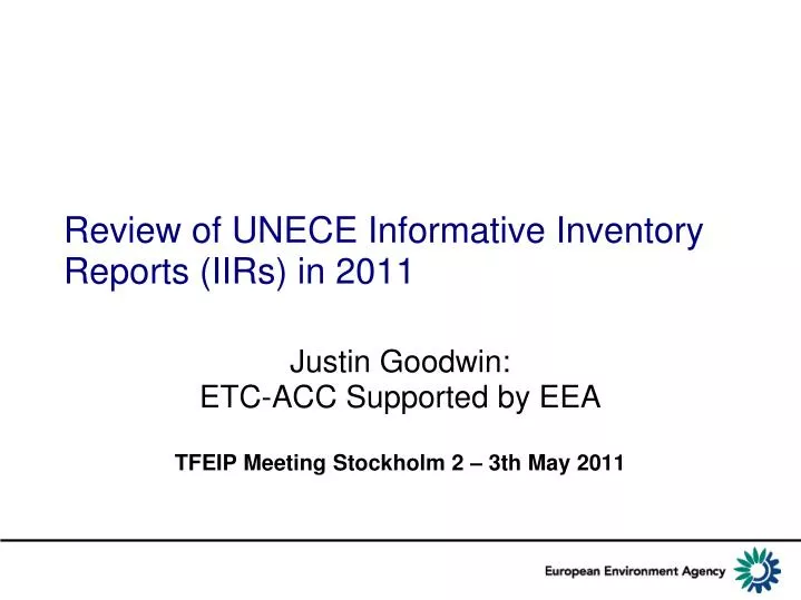 review of unece informative inventory reports iirs in 2011