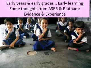 Early years &amp; early grades .. Early learning