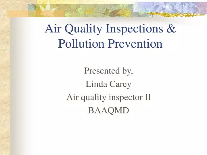 air quality inspections pollution prevention