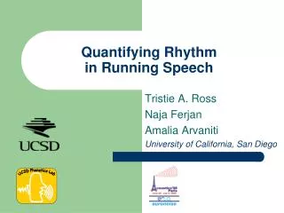 Quantifying Rhythm in Running Speech