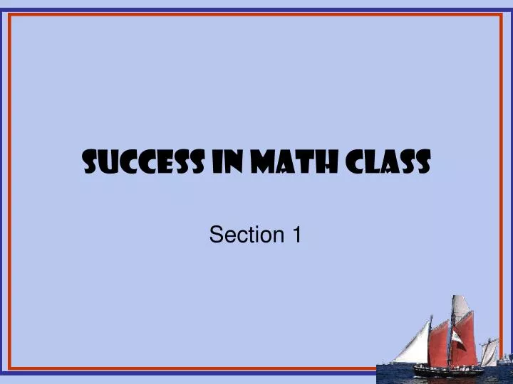success in math class