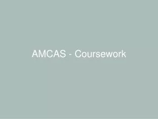 AMCAS - Coursework