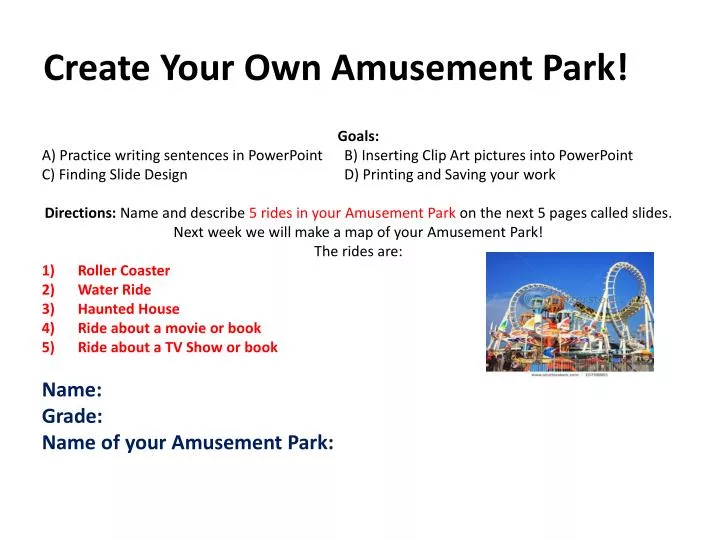create your own amusement park