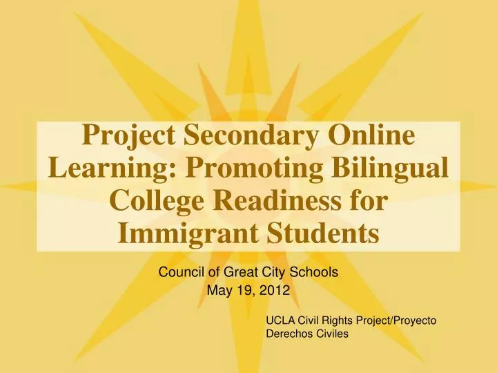 project secondary online learning promoting bilingual college readiness for immigrant students