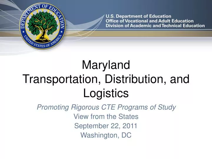 maryland transportation distribution and logistics