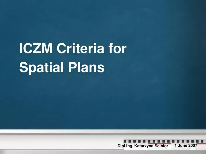 iczm criteria for spatial plans