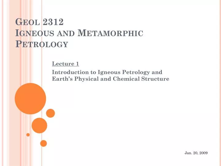 geol 2312 igneous and metamorphic petrology