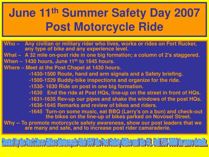 june 11 th summer safety day 2007 post motorcycle ride