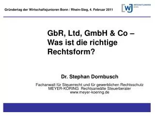 GbR, Ltd, GmbH &amp; Co – Was ist die richtige Rechtsform?