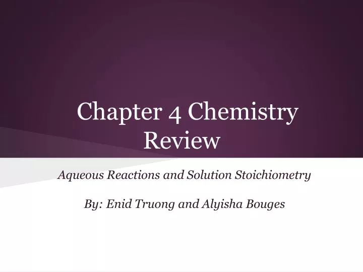 chapter 4 chemistry review