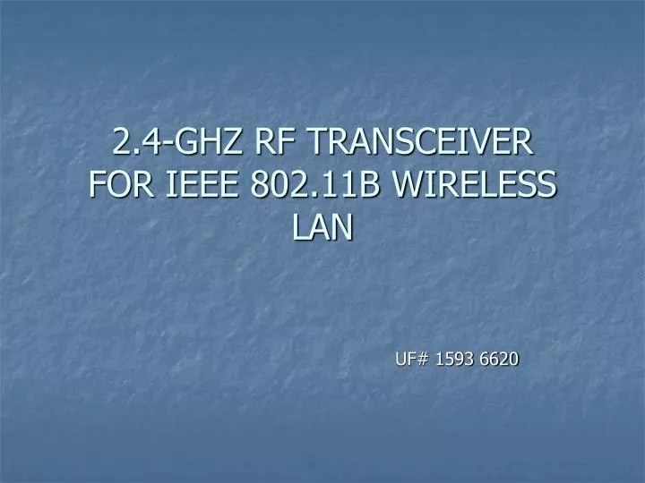 2 4 ghz rf transceiver for ieee 802 11b wireless lan