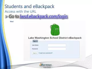 Students and eBackpack