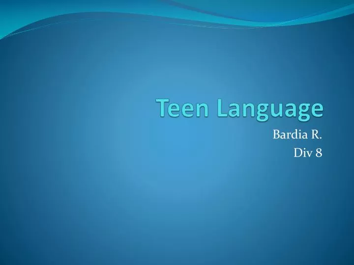 teen language