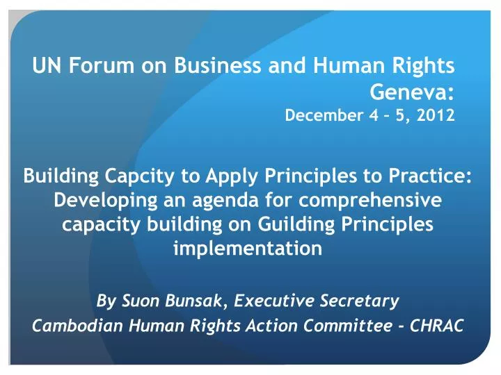 un forum on business and human rights geneva december 4 5 2012