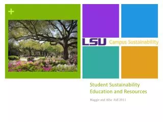 Student Sustainability Education and Resources