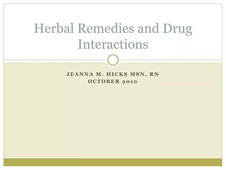 herbal remedies and drug interactions