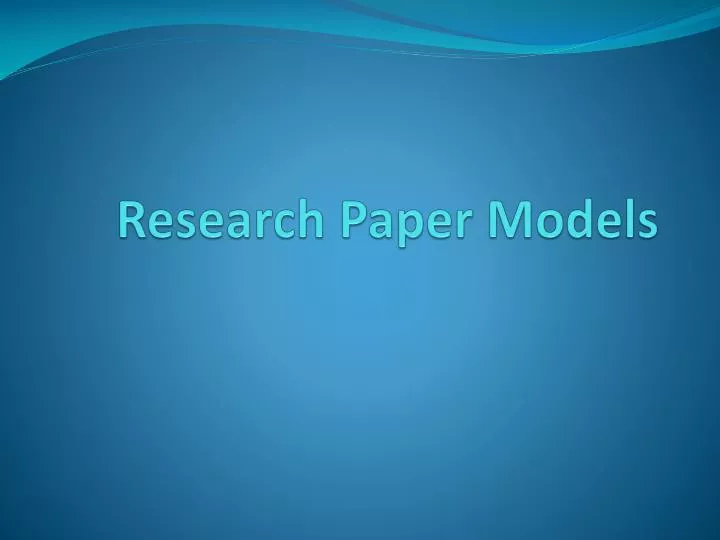 research paper models