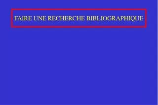 faire une recherche bibliographique