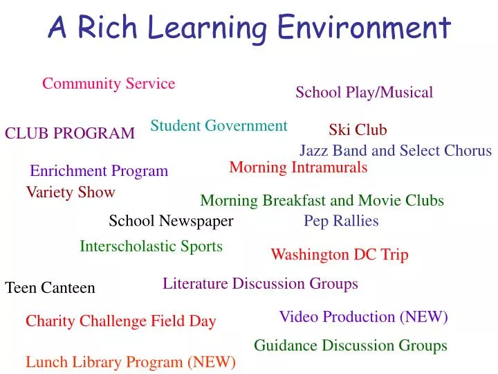 a rich learning environment