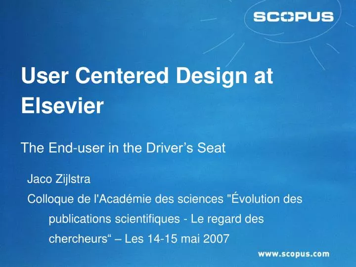 user centered design at elsevier