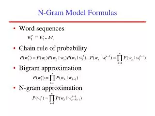 N-Gram Model Formulas