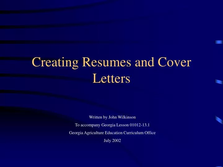 creating resumes and cover letters