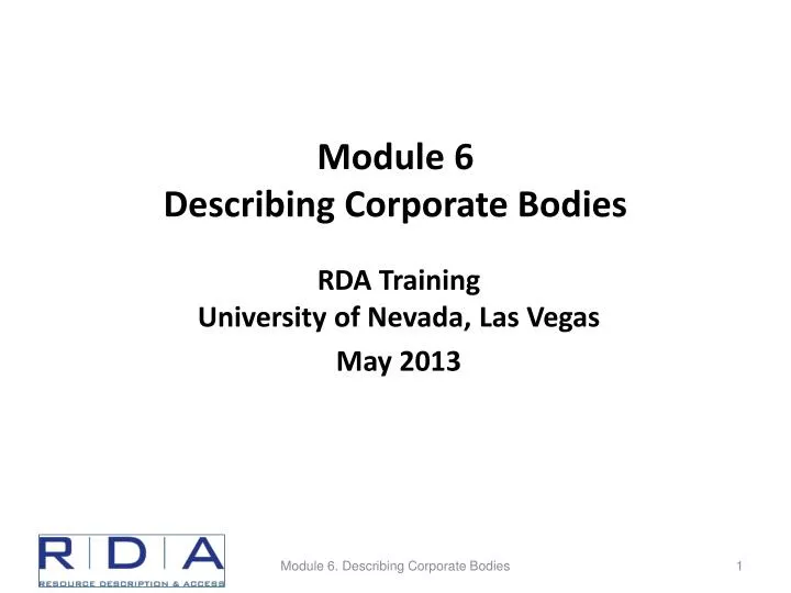 module 6 describing corporate bodies