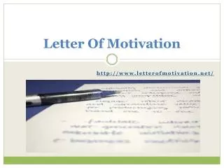 Letter of Motivation Writing Help