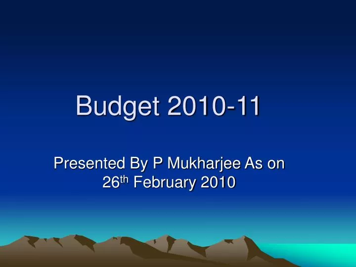 budget 2010 11